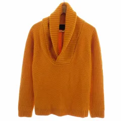 ジュンハシモト junhashimoto ショールカラー ニット セーター 長袖 ビッグカラー ウール 無地 2 オレンジ トップス /YA