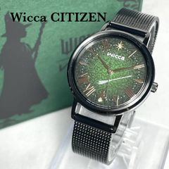 상자 첨부 태양 Wicca wicked 위카 위키드 CITEZEN 시티즌 여성 시계 엘파바 극단 사계 블랙 & 그린