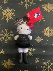 ハローキティ ぬいぐるみ キーホルダー ブラック ドレス