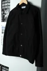 (M) PARTIMENTO ジップアップ ウィンドブレーカー アウター ジャケット トラッカー ブラック コットン-16847