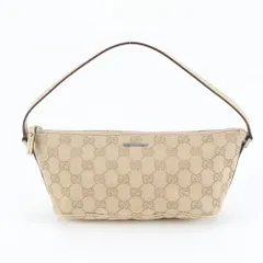 極美品 グッチ GG キャンバス 07198 レザー ショルダーバッグ 肩掛け ワンショルダー アクセサリーポーチ レディース EEE DE5-2【中古】