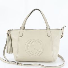 極美品 グッチ ソーホー インターロッキングG 369176 レザー 2WAY ショルダーバッグ 斜め掛け ハンド トート レディース RRE DE57-1【中古】