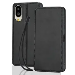 SHG09 SHG12 A201SH カバー 手帳型 全面保護 ケース 衝撃吸収 Active2 カード収納 Active スタンド機能 BASIO 内蔵マグネット式 シンプルスマホ6 ブラック シンプルスマホ7