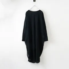 美品 2025AW今季 かぐれ kagure コットン ガーゼロングチュニック FREE ブラック┃黒 ワンピース【2400014737561】