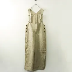 美品 サマンサモスモス Samansa Mos2 SM2 コットンリネン オーバーオール F‖ベージュ サロペット パンツ ワイド【2400014746914】