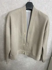メンズ ベージュ カーディガン クロップド丈 フリーサイズ 新品