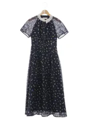 セルフォード 衿付き小花柄ワンピース CWF0222014 36 ネイビー ITIXQA6Y0UPK