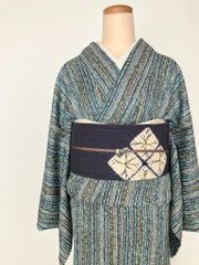 日本製 新品 本染絞り 個性的でモダン 単衣着物 浴衣 青鈍色 - メルカリ