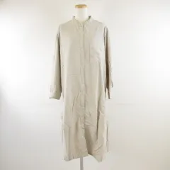 ニコアンド Niko and.. コーデュロイシャツワンピース ひざ丈 長袖 ベージュ M *A174