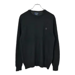 Polo by Ralph Lauren ポロ ラルフローレン ウールニット セーター ブラック(メンズ M)中古 古着 X1403
