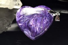 1点物】シルバー925◇シルキーな輝き チャロアイト 28x26mm ハート