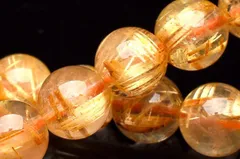 【１点物】AA☆黄金の輝き ゴールドタイチンルチルクォーツ　8mm　ブレスレット パワーストーン 天然石 _U8548