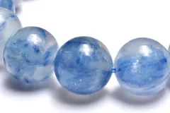 【１点物】シリカたっぷり◇天然色 カイヤナイトシリカ　13.5mm　ブレスレット パワーストーン 天然石 _MC2972