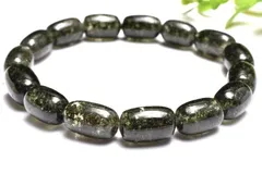 【１点物】庭園風景 グリーンガーデンクォーツ　13-14x8mm　チューブ ブレスレット パワーストーン 天然石 _MC2948