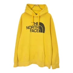 THE NORTH FACE ノースフェイス ロゴ スウェットパーカー アウトドア イエロー(メンズ XL)中古 古着 V9738