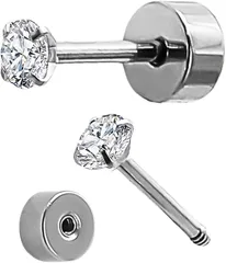 Harunowa チタンピアス つけっぱなし 金属アレルギー対応 ファーストピアス セカンドピアス ジルコニア メンズ レディース (チタン,  ジルコニア直径2ｍｍ)