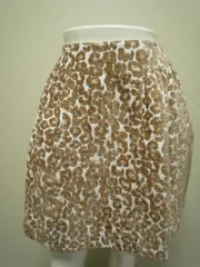 美品 エムズグレイシー スカート 36（S）ベージュ・ホワイト　レオパード柄