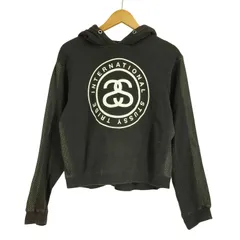 ステューシー Stussy クロップド SSリンク メッシュプルオーバーパーカー 裾ロゴテープ レディース  6