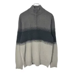 Calvin klein カルバンクライン ハーフジップ コットンニットセーター グレー(メンズ L)中古 古着 V9752