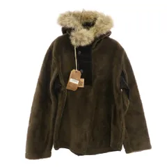 TENDERLOIN テンダーロイン T-D2 ファーカラー ハーフボタンアップ フリース プルオーバー ジャケット モスグリーン系 M【美品】【中古】