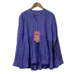 未使用 green label relaxing グリーンレーベルリラクシング ユナイテッドアローズ 全方位映え ギャザー羽織ブラウス サイズF パープル レディース 古着 中古 USED