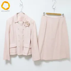 レリアン Leilian セットアップ スカートスーツ ジャケット ダブル 大きいサイズ コサージュ付き レディース [a977031]