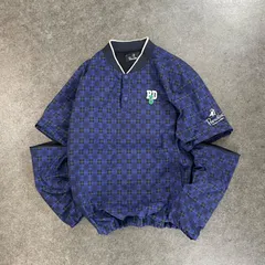 PARADISO パラディーゾ ブリヂストン ゴルフウェア コンバーチブル ジャケット スニードジャケット ブルゾン 2way プルオーバー ハーフボタン 裏起毛 ロゴ刺繍 チェック柄 メンズ LL 大きいサイズ MCFA-ISM03D