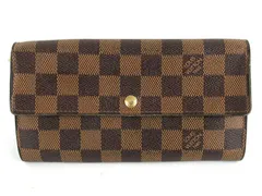 正規品 Louis Vuitton ルイ・ヴィトン ダミエ エベヌ ポルトフォイユ レザー 二つ折り財布 長財布 ブラウン 革製 rk7531