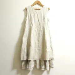 【美品】フォクシー ワンピースドレス リネン100％ レース ナチュラルベージュ ♡フォクシー リネンワンピース♡