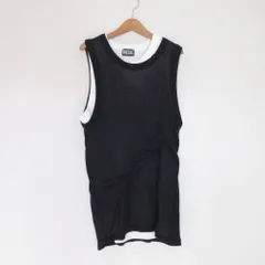 未使用 DIESEL ディーゼル T-DOUBLY レイヤード タンクトップ サイズXL ブラック ホワイト レディース 古着 中古 USED