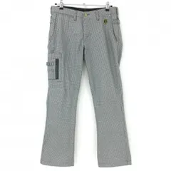 【美品】エドウィンゴルフ パンツ 白×黒 千鳥格子 ティー装着可 メンズ M ゴルフウェア EDWIN GOLF