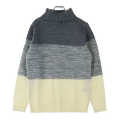 BEAMS HEART (ビームス ハート) タートルネック ニット セーター グレー/アイボリー 42-15-0147-803-15-18