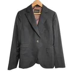 美品 TOMORROWLAND collection トゥモローランドコレクション ロロピアーナ生地 テーラードジャケット 38 ブラック レディース 古着 中古 USED