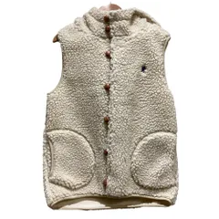 未使用 Gymphlex ジムフレックス フード付き ボアベスト J-1069 サイズ14 オフホワイト レディース 古着 中古 USED