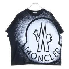 MONCLER (モンクレール) グラフィックロゴプリント クルーネック 半袖Tシャツ カットソー ブラック G10938C7B310 829FB