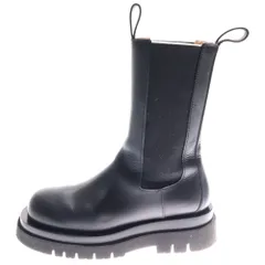 BOTTEGA VENETA (ボッテガヴェネタ) LUG BOOT ラグ レザー サイドゴア ロングブーツ シューズ ブラック レディース