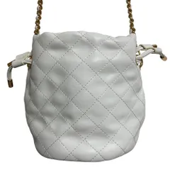 新品同様 DIANA ダイアナ キルティング チェーンショルダーバッグ ハンドバッグ ホワイト レディース 古着 中古 USED