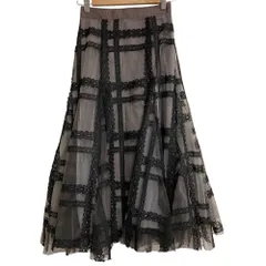 美品 SNIDEL スナイデル チュールエンブロイダリースカート サイズ0 ブラウン ブラック レディース 古着 中古 USED