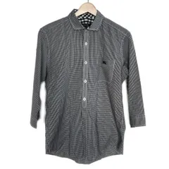 Burberry Black Label(バーバリーブラックレーベル) 七分袖シャツ サイズ2 M メンズ - 黒×白 チェック柄