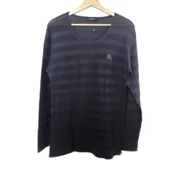 Burberry Black Label(バーバリーブラックレーベル) 長袖カットソー サイズ3 L メンズ - ネイビー ボーダー