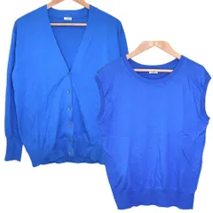 新品同様 IENA イエナ アンサンブルニットカットソー カーディガン ブルー レディース 古着 中古 USED