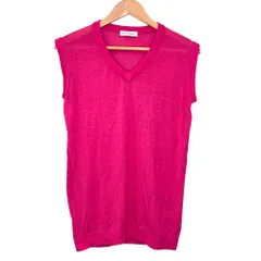 美品 MADISONBLUE マディソンブルー Vネックノースリーブニット ベスト サイズXS ピンク レディース 古着 中古 USED