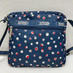 7864　LeSportsac レスポートサック　ショルダーバッグ　ミニショルダー　小さめ　ナイロン　紺　ネイビー　ブルー　総柄　ミニ　肩がけ　斜めがけ　クロスボディ　ポシェット