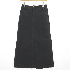 レプシィム ローリーズファーム LEPSIM LOWRYS FARM コーデュロイ ロング スカート ストレッチ 綿 M ブラック kz12673