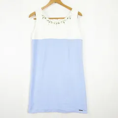 レディ Rady ノースリーブ ワンピース 膝丈 M ライトブルー アイボリー ビジュー kz12576