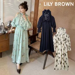 【SALE40%OFF】【即納】 リリー ブラウン LILY BROWN ワンピース 25秋冬 ショルダーオープンワンピース ロング丈 長袖 オフショル lwfo255046