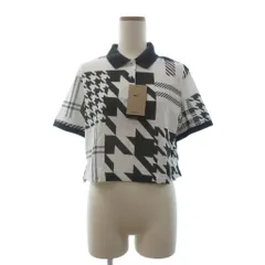 ナイキゴルフ NIKE GOLF タグ付き ポロシャツ 半袖 ショート丈 千鳥格子 DD0489-100 白 ホワイト グレー XS ■FF