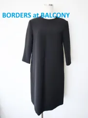 BORDERS at BALCONY　ボーダーズアットバルコニー　七分袖無地ワンピース　ワンピース　Sサイズ　36　ブラック　裏地あり　七分袖　日本製　送料込み　6461145のサムネイル