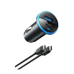 Anker 323 Car Charger (52.5W) with USB-C & USB-C ケーブル (USB PD対応 52.5W 2ポート C カーチャージャー C & Cケーブル付属)