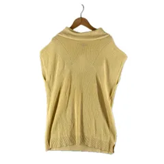 COMME CA ISM コムサイズム 半袖ニット コットン/アクリル イエロー レディース 11【古着】【中古】【送料無料】